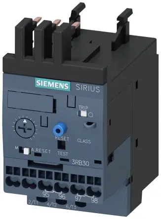 Produktfoto 1 von Siemens 3RB3 Überlastrelais, / 1.25A 0.75 kW 1 Schließer/1 Öffner, 690V ac / 4A 3P, 72 mm x 44mm