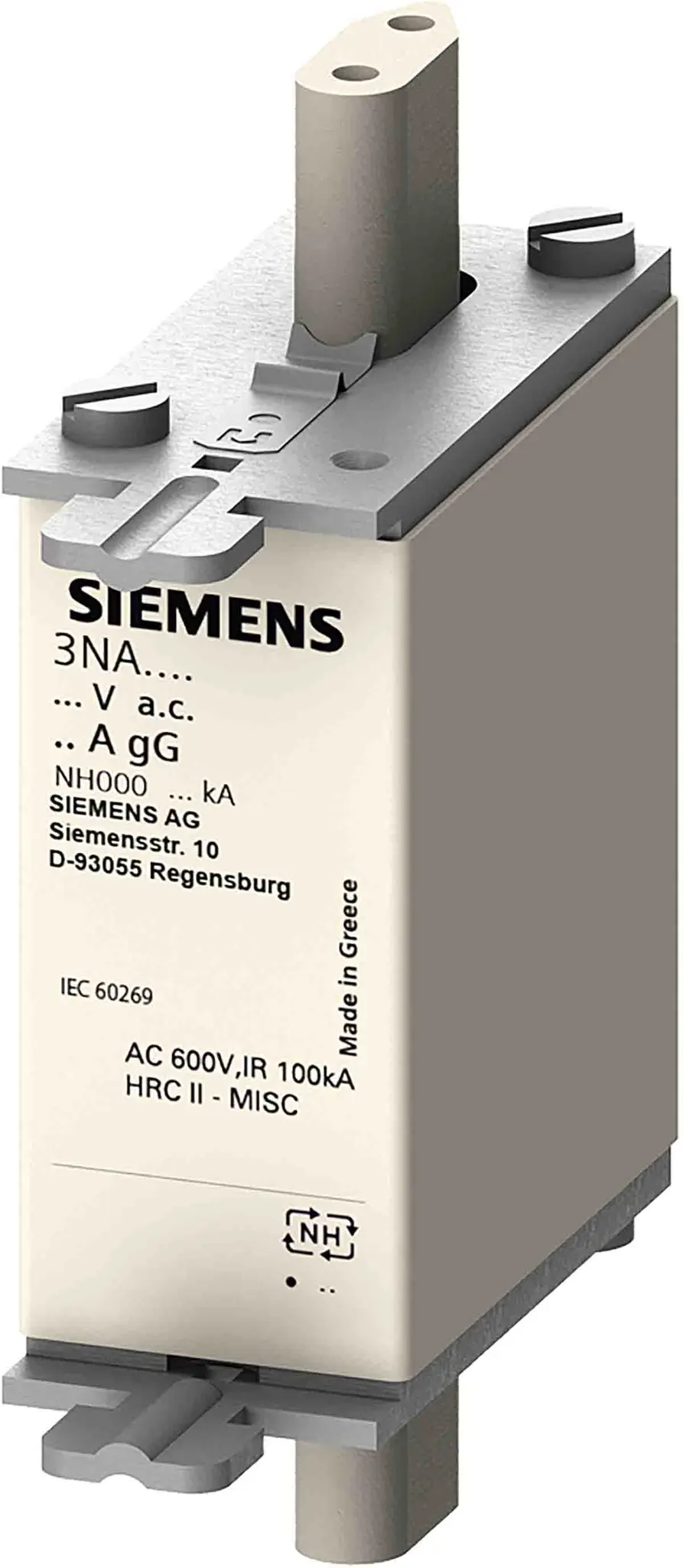Produktfoto 1 von Siemens Sicherungseinsatz NH000, 690V ac / 35A F, gG IEC 60269