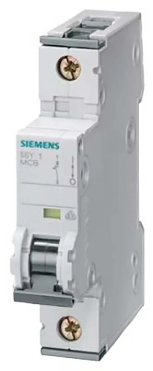 Produktfoto 1 von Siemens 5SY5 Miniaturüberlastschalter Typ C, Pol 1-polig 10 A 400 V ac, Abschaltvermögen 10 kA SENTRON