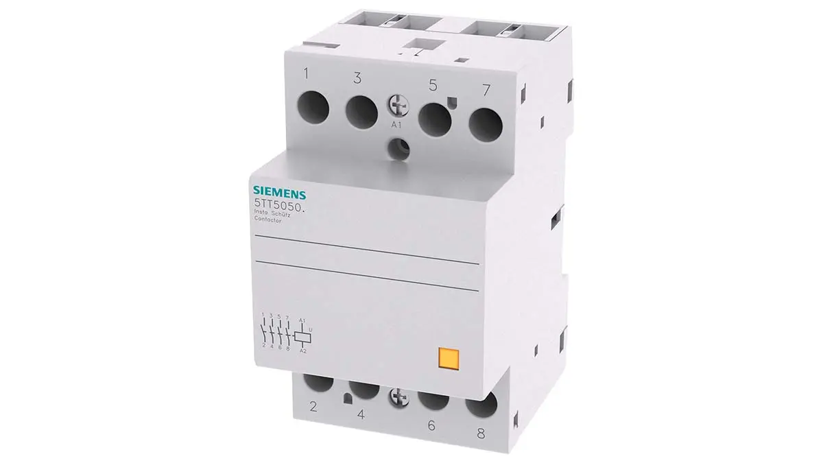 Produktfoto 1 von Siemens INSTA Schütz 230 V ac-Spule, 4-polig, 440V / 63 A 230 V ac 0.008 kW 4 Schließer Umkehrend