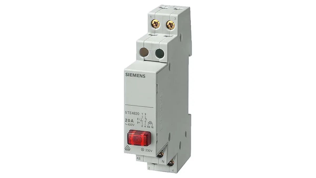 Produktfoto 1 von Siemens 5TE Druckschalter Weiß, SPST / 20 A, IP20