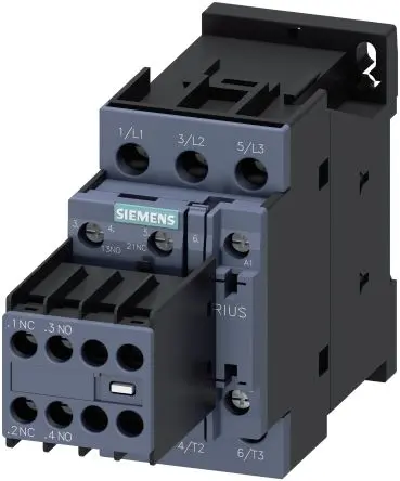 Produktfoto 1 von Siemens 3RT2 Schütz 230V ac-Spule, 3-polig, 690V / 32 A 230V ac 15 kW 2 Schließer/2 Öffner Motorsteuerung, Umkehrend