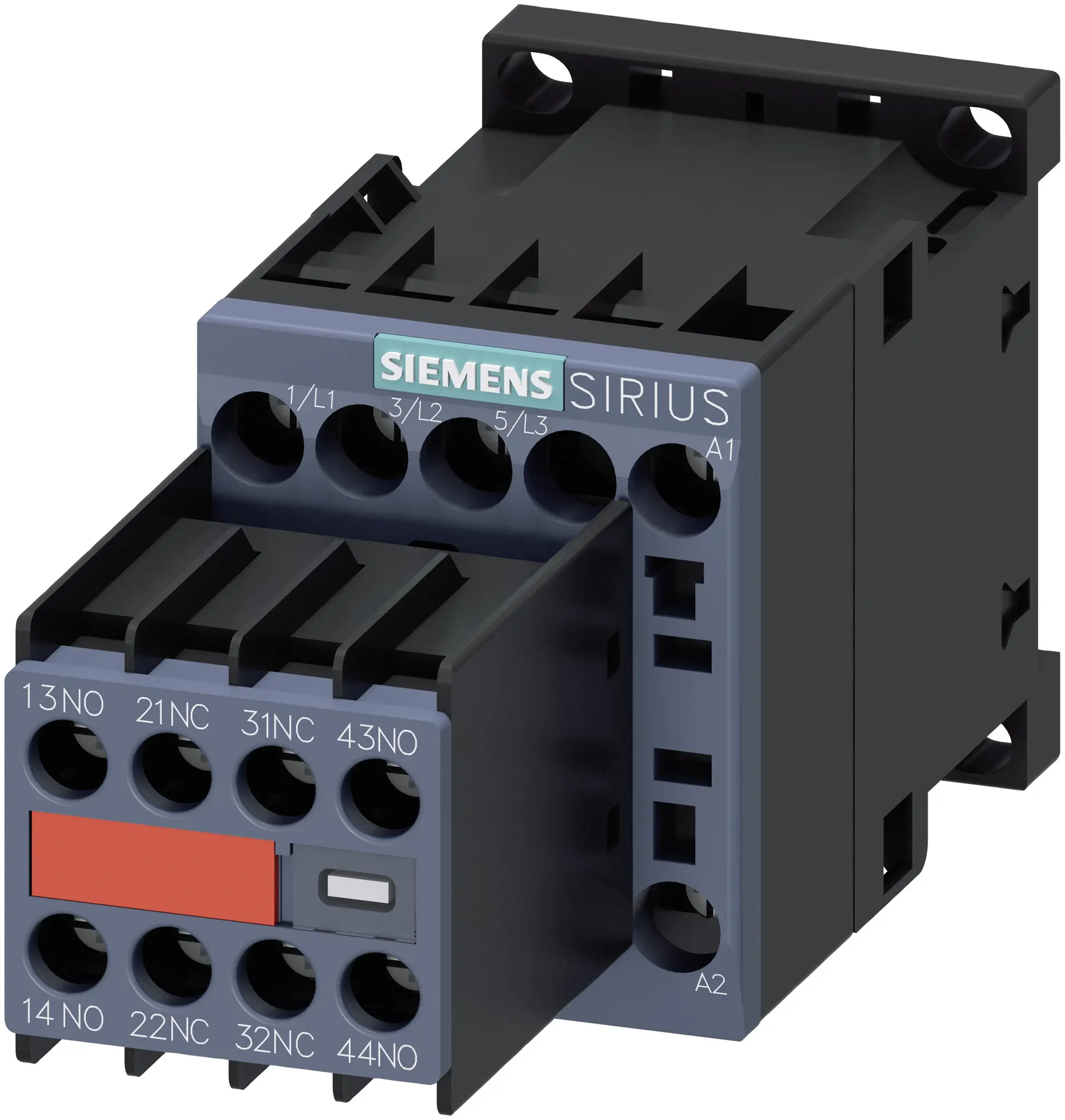Produktfoto 1 von Siemens 3RT2 Schütz 230 V ac-Spule, 3-polig, 690V / 16 A 230 V ac 7.5 kW 2 Schließer/2 Öffner Umkehrend 4-Hilfskontakte