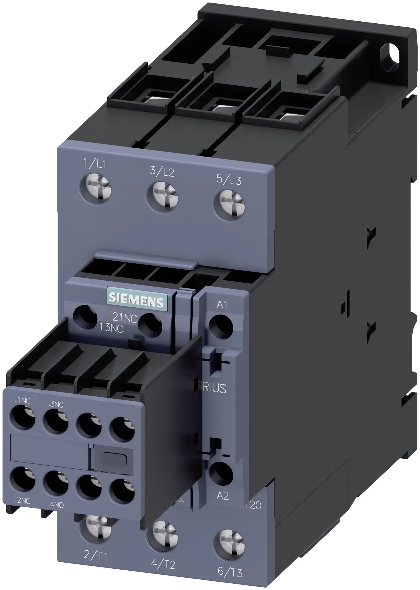 Produktfoto 1 von Siemens 3RT2 Schütz 230 V ac-Spule, 3-polig, 690V / 65 A 230 V ac 30 kW 2 Schließer/2 Öffner Umkehrend 4-Hilfskontakte
