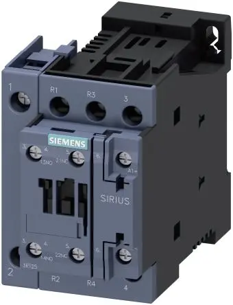 Produktfoto 1 von Siemens 3RT2 Schütz 24V dc-Spule, 4-polig, 400V ac / 25 A 24V dc 11 kW 2 Schließer/2 Öffner Motorsteuerung, Umkehrend