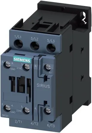 Produktfoto 1 von Siemens 3RT2 Schütz 230V ac-Spule, 3-polig, 400V / 9 A 230V ac 4 kW 1 Schließer/1 Öffner Motorsteuerung, Umkehrend