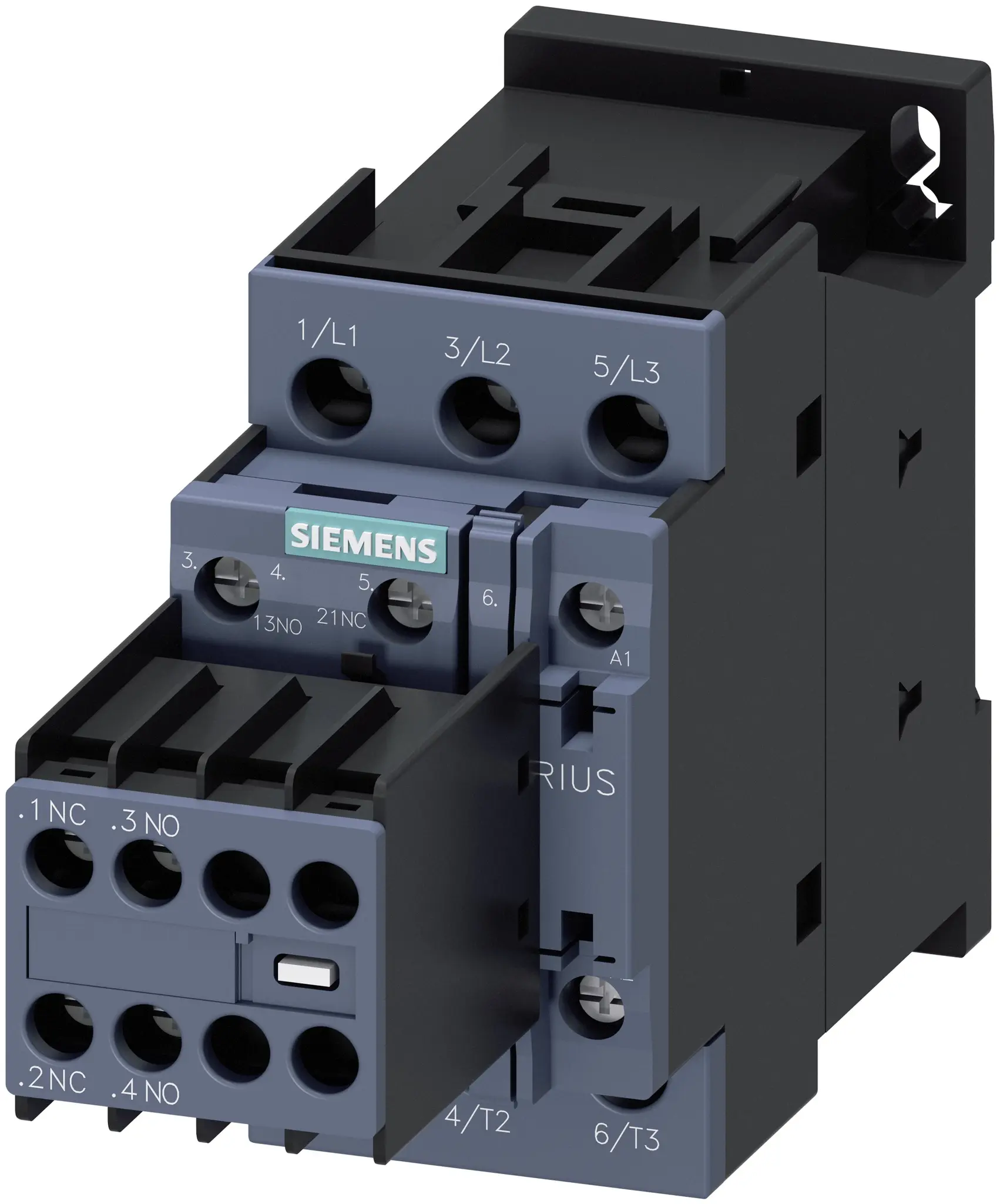 Siemens 3RT2 Schütz 230 V ac-Spule, 3-polig, 690V / 38 A 230 V ac 25 kW 2 Schließer/2 Öffner Umkehrend 4-Hilfskontakte