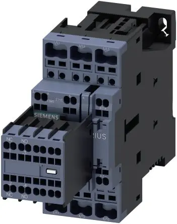 Produktfoto 1 von Siemens 3RT2 Schütz 24V dc-Spule, 3-polig, 690V / 25 A 24V dc 11 kW 2 Schließer/2 Öffner Motorsteuerung, Umkehrend