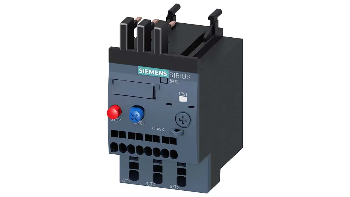 Produktfoto 1 von Siemens 3RU2 Thermisches Überlastrelais, / 0.5 A 0.12 kW 1 Schließer/1 Öffner, 690V ac / 500 mA 3P, 85 mm x 45 mm