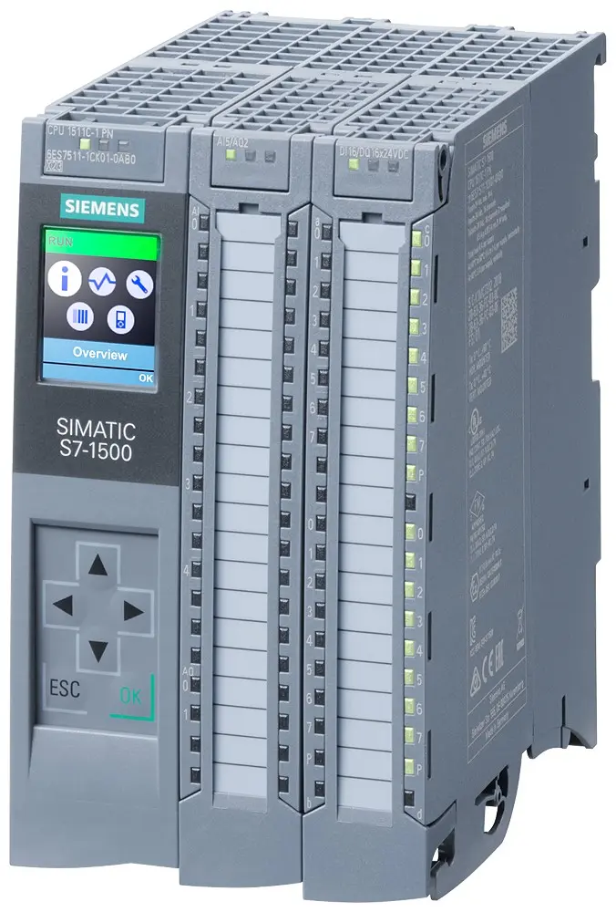 Produktfoto 1 von Siemens SIMATIC S7-1500 SPS CPU, 16 (Digital) 5 (Analog) Eing. / 16 Digitaleing. Analog, digital Eing.Typ für Serie