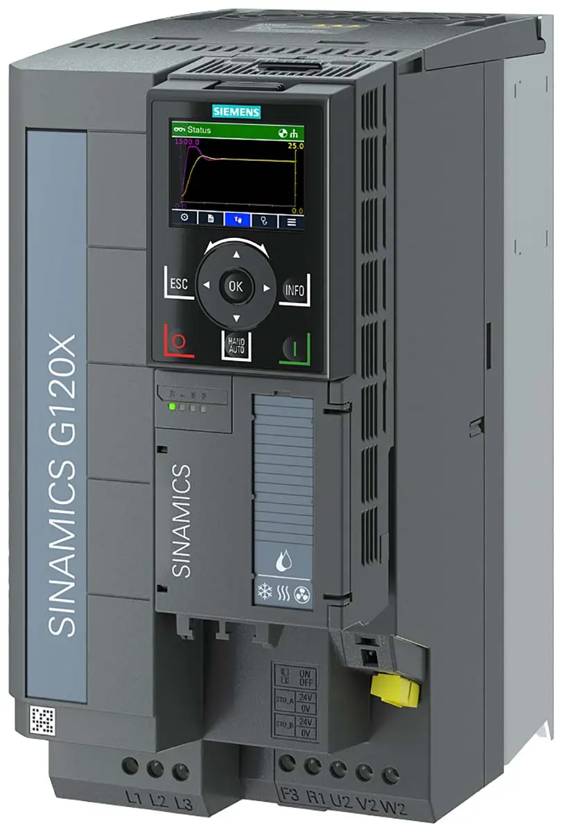 Produktfoto 1 von Siemens SINAMICS G120X 3-Phasen Frequenzumrichter 11 kW 480 V ac 12 A 200Hz