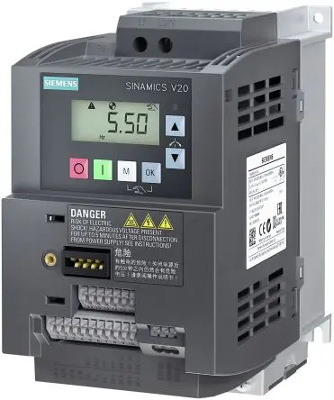 Produktfoto 1 von Siemens SINAMICS V20 1-Phasen Frequenzumrichter 1.5 kW 240V 41 A 550Hz