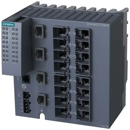 Produktfoto 1 von Siemens SCALANCE XC216-4C Ethernet-Switch / 1000Mbit/s 12, DIN-Hutschiene, 24 V