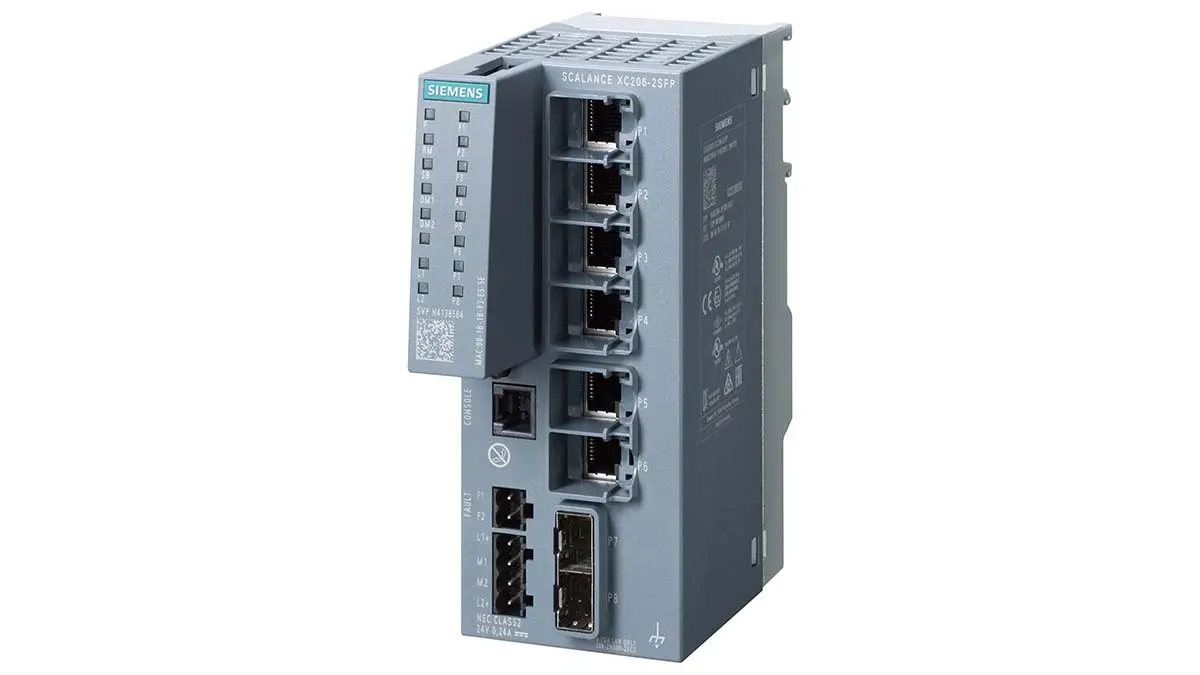 Produktfoto 1 von Siemens SCALANCE XC206-2SFP Ethernet-Switch / 1000Mbps 6, DIN-Hutschiene, 24 V