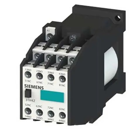 Produktfoto 1 von Siemens 3TH4 Hilfsschütz / 10 A 24V dc 4 Schließer, 4 Öffner 8-Hilfskontakte