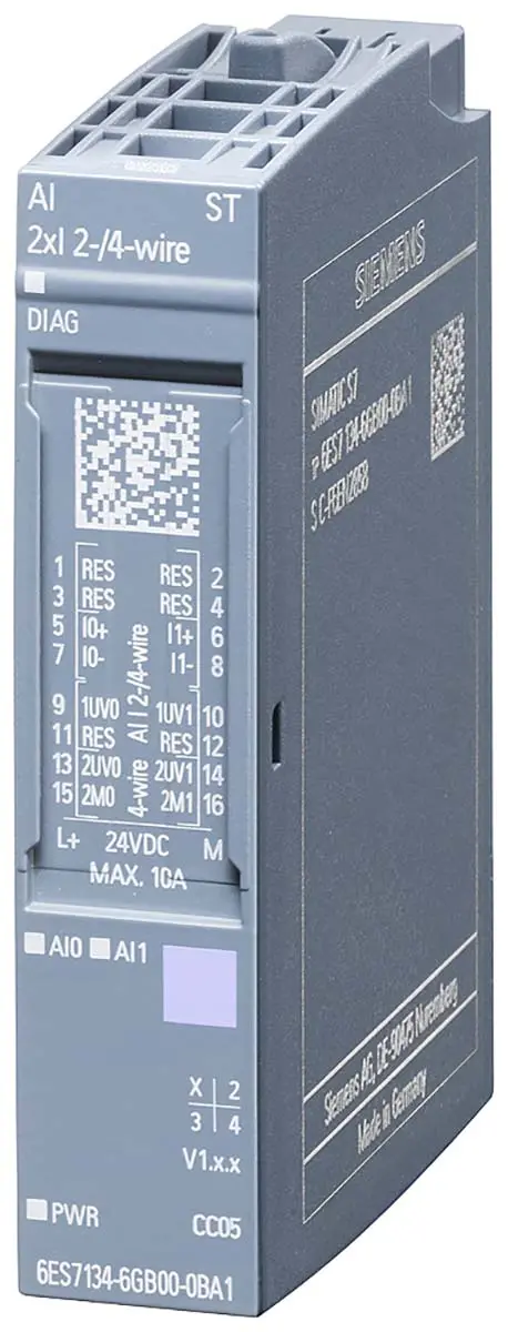 Produktfoto 1 von Siemens I/O SYSTEM 750 Analoges Eingangsmodul 2 x Analog Eingang 24 V 200 mA 1000m