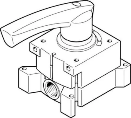 Produktfoto 1 von Festo, Stangenhebel VHER Pneumatik-Steuerventil, manuell, G G 1/2, Aluminiumdruckguss 3192065