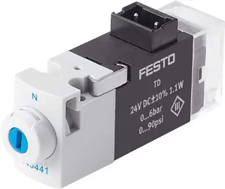 Produktfoto 1 von Festo 3/2 geschlossen monostabil MHA1 Pneumatik-Magnetspule / pilotgesteuertes Steuerventil Metrisch,
