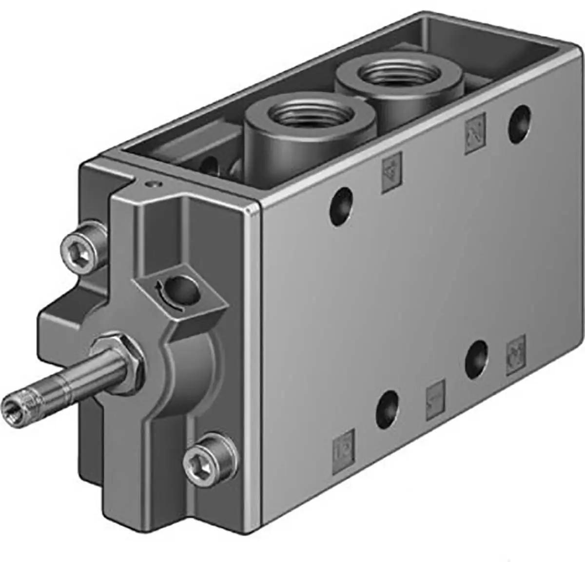 Produktfoto 1 von Festo MFH 35547 Pneumatik-Magnetspule / pilotgesteuertes Steuerventil 5/2 Monostable Durchsteckmontage G1/2, G1/8,