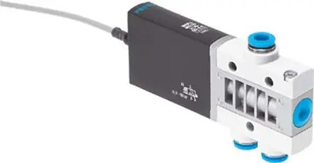 Produktfoto 1 von Festo 3/2 geschlossen monostabil MHE3-MS1H-3/2G-QS-6-K Pneumatik-Magnetspule / pilotgesteuertes Steuerventil Metrisch,