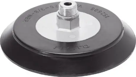 Produktfoto 1 von Nitrilkautschuk (NBR) Flach Saugnapf, Festo Serie VAS, Ø 125 mm G 3/8, Haltekraft 606 N