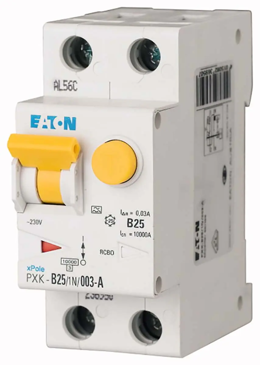 Produktfoto 1 von Eaton PXK PXK FI/LS-Schalter (RCBO) 25 A, 1-polig Typ A, Typ C, Empfindlichkeit 30 mA