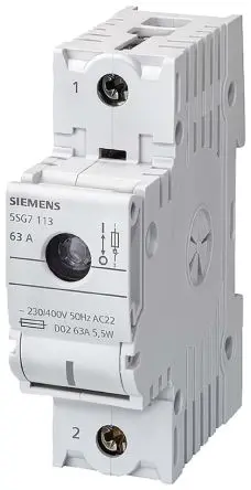 Produktfoto 1 von Siemens 5SG Sicherungsschalter-Trennschalter / 2-polig 63 A 63A Umschlossen, D02 Sicherungsgröße