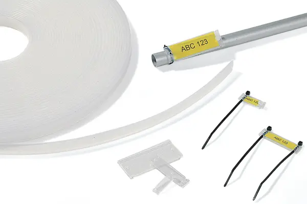 Produktfoto 1 von HellermannTyton Helafix Kabelmarkierung Kabelbinder, Klar Weiß, 25 m x 1 mm