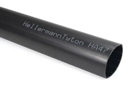 Produktfoto 1 von HellermannTyton HA47 Wärmeschrumpfschlauch, Polyolefin Schwarz, Ø 165 mm Schrumpfrate 4:1, Länge 1m