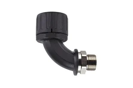 Produktfoto 1 von HellermannTyton HG-90M Messing vernickelt Kabelrohr Fitting Kabelrohr M20 21 mm Schwarz Messing vernickelt-Finish IP66