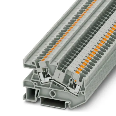 Produktfoto 1 von Phoenix Contact PTI 4 Anschlussklemmenblock DIN-Schiene 1 Grau, 0.2mm², 6 mm², 800V Einsteck-Anschluss