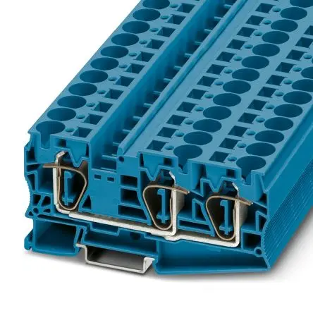 Produktfoto 1 von Phoenix Contact ST16 Anschlussklemmenblock für Durchkontaktierung 1 Blau, 0.2mm², 25 mm², 1kV ZUGFEDER EAC Ex
