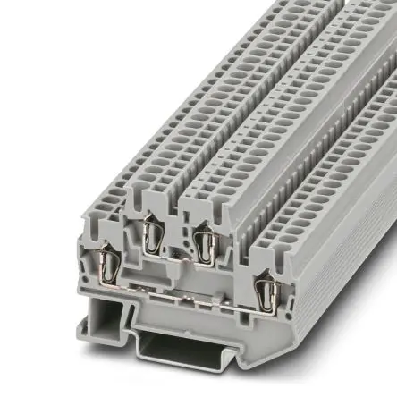 Produktfoto 1 von Phoenix Contact Doppelstock Reihenklemmen 2 Grau, 0.08mm², 4 mm², 500V ZUGFEDER