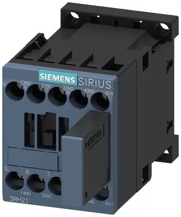 Produktfoto 1 von Siemens 3RH2 Hilfsschütz 24V dc-Spule, 4-polig, 690V / 10 A 24V dc 3 Schließer, 1 Öffner Sicherheit