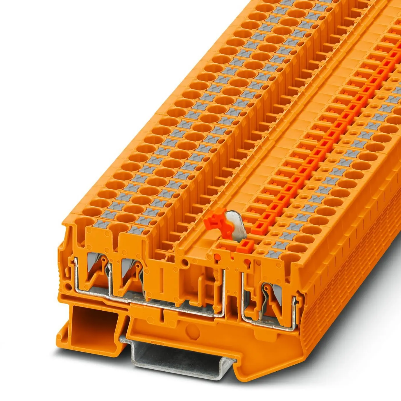 Produktfoto 1 von Phoenix Contact PT 2 Bauteil-Anschlussklemmenblock 1 Orange, 4 mm², 400 V Einsteck-Anschluss