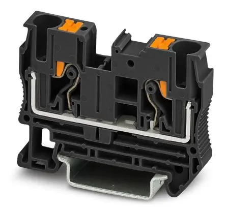 Produktfoto 1 von Phoenix Contact PT 6 Anschlussklemmenblock für Durchkontaktierung 1 Schwarz, 10mm², 1kV Einsteck-Anschluss IECEx/ATEX