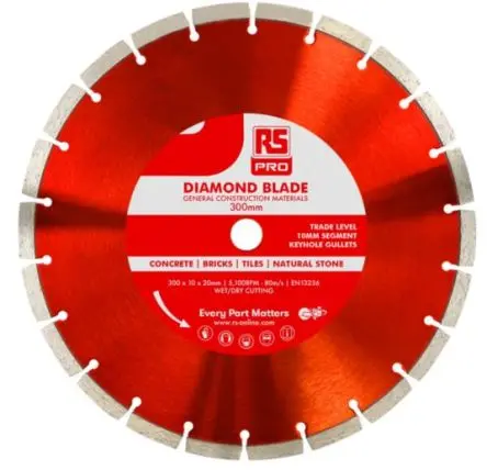 Produktfoto 1 von RS PRO Diamant-Spitze Multi-Material Sägeblatt, Ø 300 mm 1