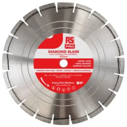 Produktfoto 1 von RS PRO Diamant-Spitze Multi-Material Sägeblatt, Ø 300 mm 1