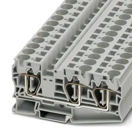 Produktfoto 1 von Phoenix Contact ST 16-TWIN Anschlussklemmenblock für Durchkontaktierung 1 Grau, 25mm², 1kV ZUGFEDER