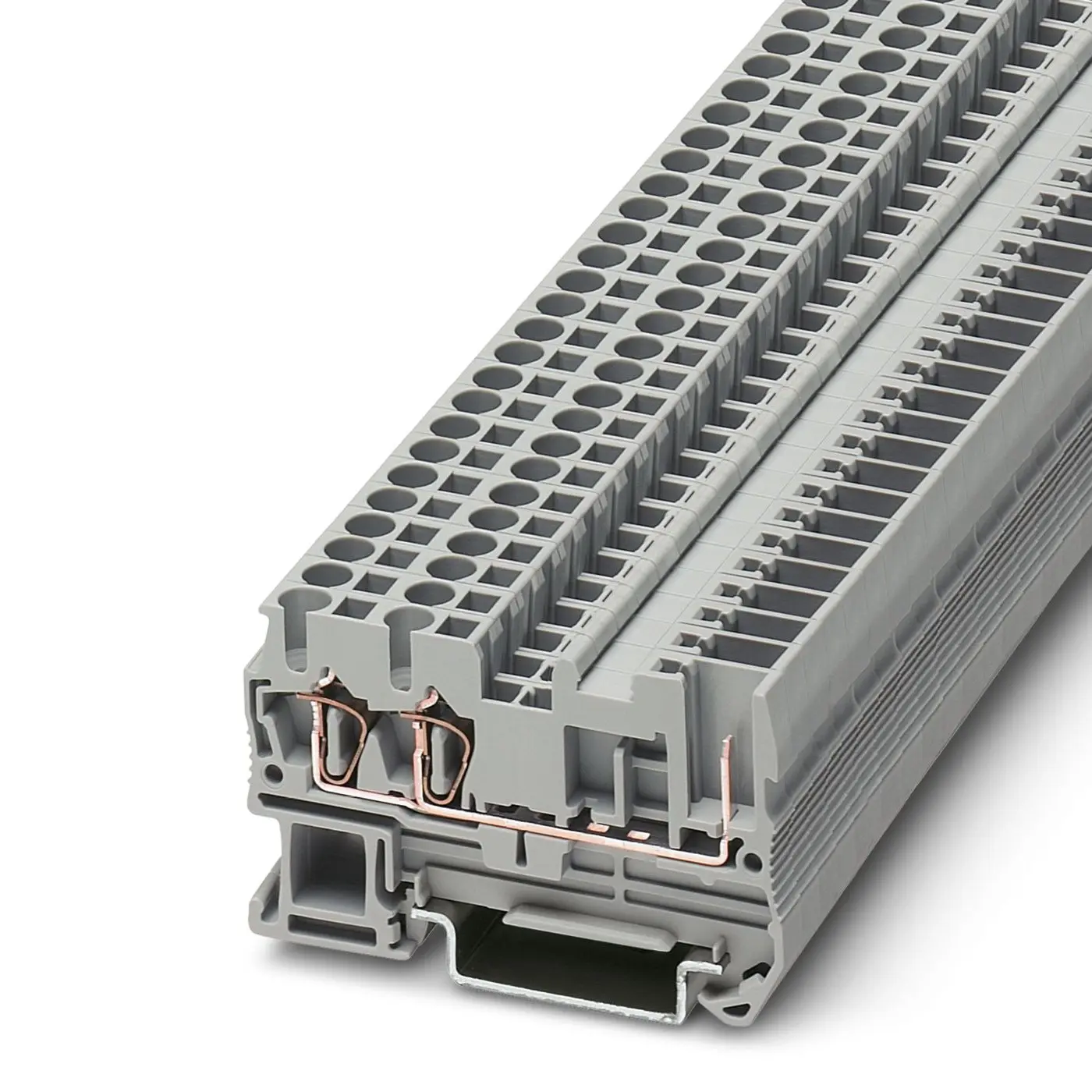 Produktfoto 1 von Phoenix Contact Anschlussklemmenblock für Durchkontaktierung 1 Grau, 4 mm², 500 V Steckbar
