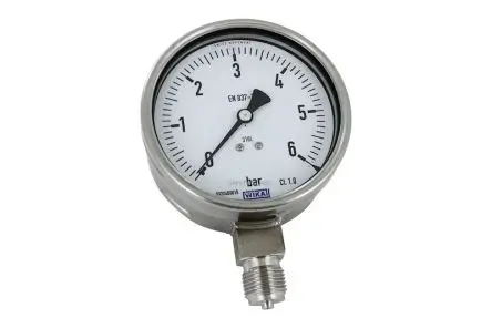 Produktfoto 1 von WIKA Mit Gewinde 23X.50 Manometer 100 mm 0 bar → 6 bar Edelstahl Gehäuse G 1/2