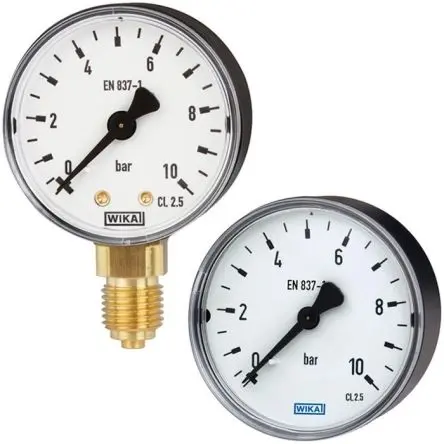 Produktfoto 1 von WIKA Mit Gewinde 111.XX Manometer 50 mm 0 bar → 40 bar Kunststoff Gehäuse G 1/4