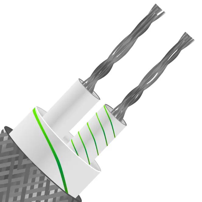 Produktfoto 1 von RS PRO Ungeschirmt 7/0,2mm Glasfaser-isoliert Thermoelement Kabel/Draht für Thermoelement Typ K, L. 10m, max. +350°C