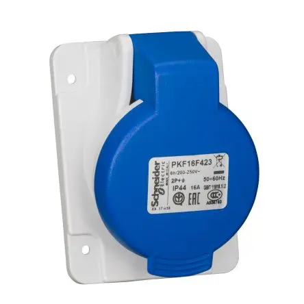 Produktfoto 1 von Schneider Electric Mureva Buchse Grau, 250V 2P+PE / 16A, Panel IP44