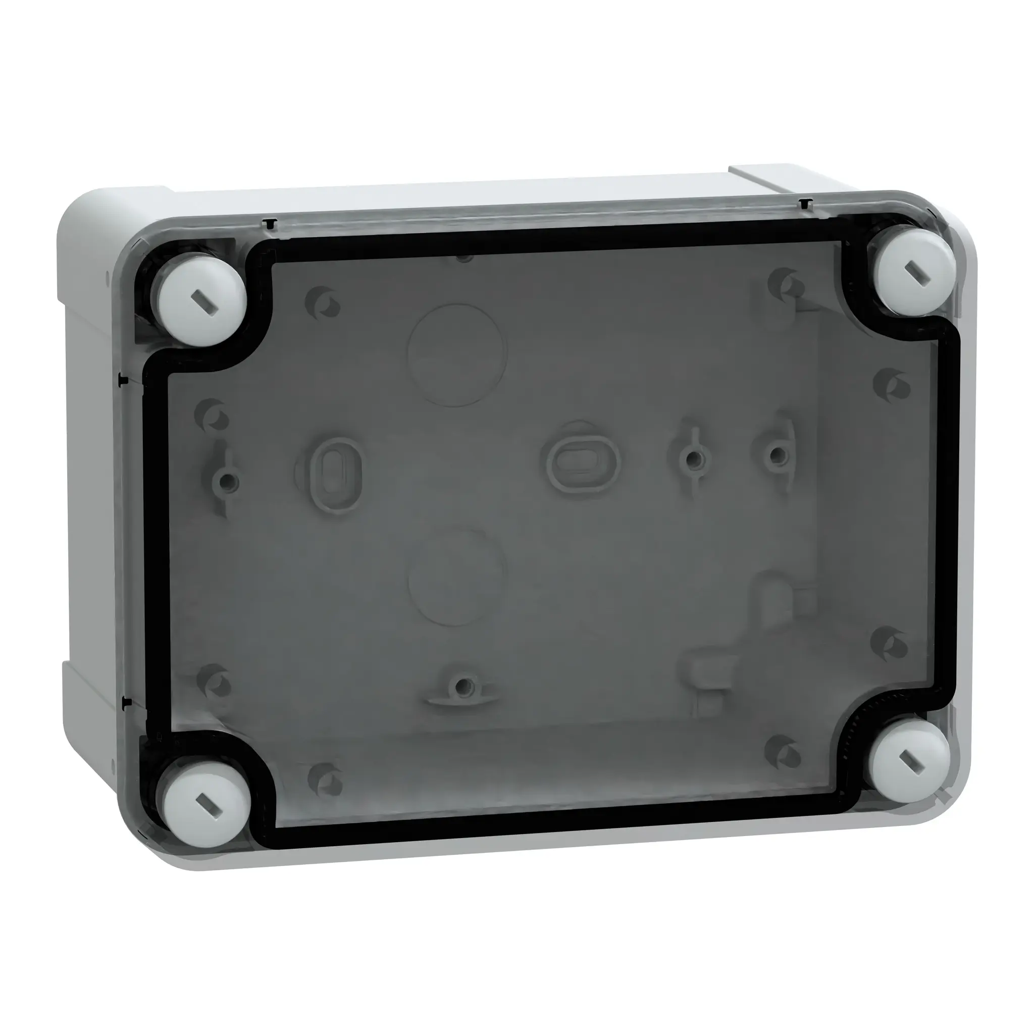 Produktfoto 1 von Schneider Electric PanelSeT Polycarbonat Wandanschlusskasten Klar, Grau IP66, HxBxT 164 mm, 121 mm x 87 mm