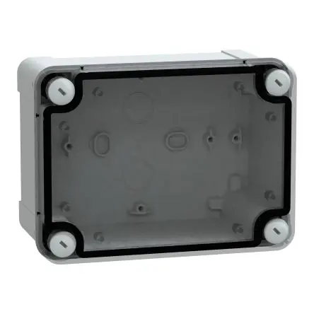 Schneider Electric PanelSeT Polycarbonat Wandanschlusskasten Klar, Grau IP66, HxBxT 164 mm, 121 mm x 87 mm