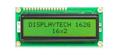 Produktfoto 1 von Displaytech 162 g Monochrom LCD, Alphanumerisch LED Grün, Gelb 2 x 16, Hintergrund Grün