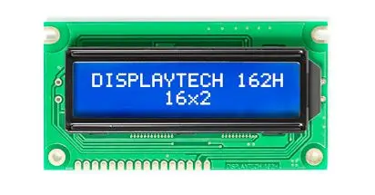 Produktfoto 1 von Displaytech 162H Monochrom LCD, Alphanumerisch LED Weiß 2 x 16, Hintergrund Blau