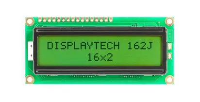 Produktfoto 1 von Displaytech 162J Monochrom LCD, Alphanumerisch LED Gelb, Grün 2 x 16, Hintergrund Grün, Gelb