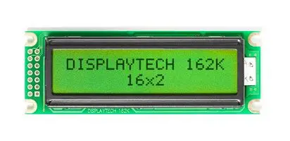 Produktfoto 1 von Displaytech 162K Monochrom LCD, Alphanumerisch LED Gelb, Grün 2 x 16, Hintergrund Grün